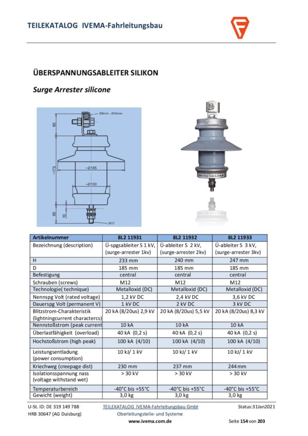 Überspannungsableiter Silikon 3kV – Bild 2