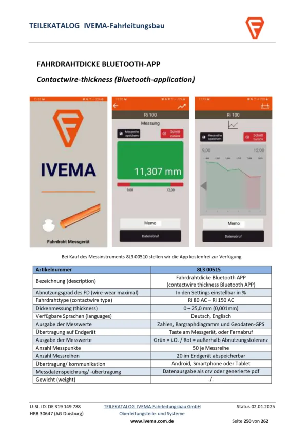 Fahrdrahtdicke Bluetooth-APP - Image 4