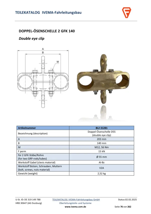 Doppel-Ösenschelle 2 GFK 140 - Image 2